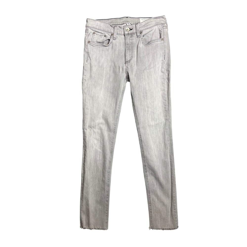 Rag Bone Ankle Skinny Jeans Womens Size 27‎ Gray Frayed Hem Burmese Gray